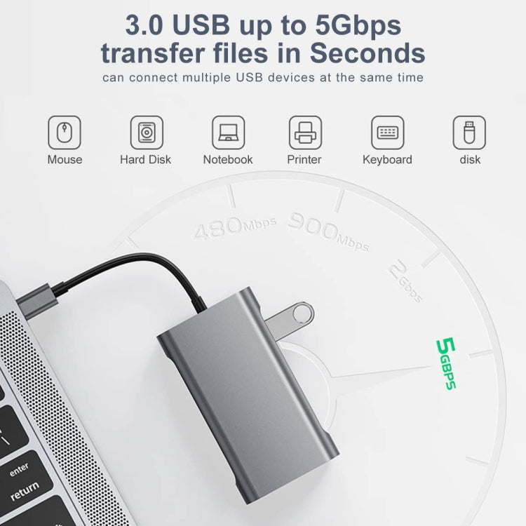 BYL-2111U3 7 in 1 USB-C / Type-C to USB Docking Station HUB Adapter My Store