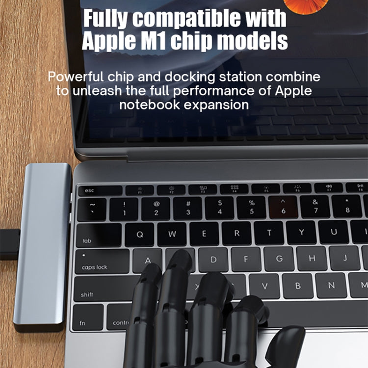 BYL-2101 7 in 1 Dual USB-C / Type-C to USB Docking Station HUB Adapter