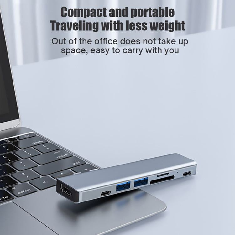 BYL-2101 7 in 1 Dual USB-C / Type-C to USB Docking Station HUB Adapter My Store