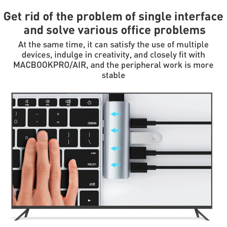 YG-2102 5 in 1 Dual USB-C / Type-C to USB Docking Station HUB Adapter