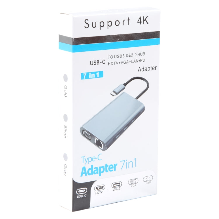 BYL-2111 7 in 1 USB-C / Type-C to USB Docking Station HUB Adapter