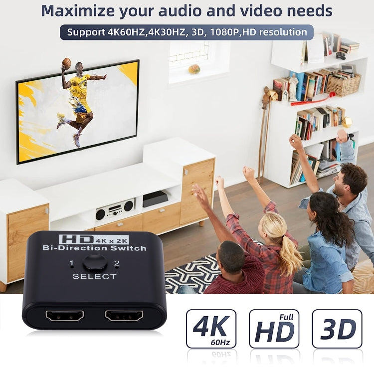 2 In 1 Out 4K HD Video Bi-Direction HDMI Switcher-Reluova