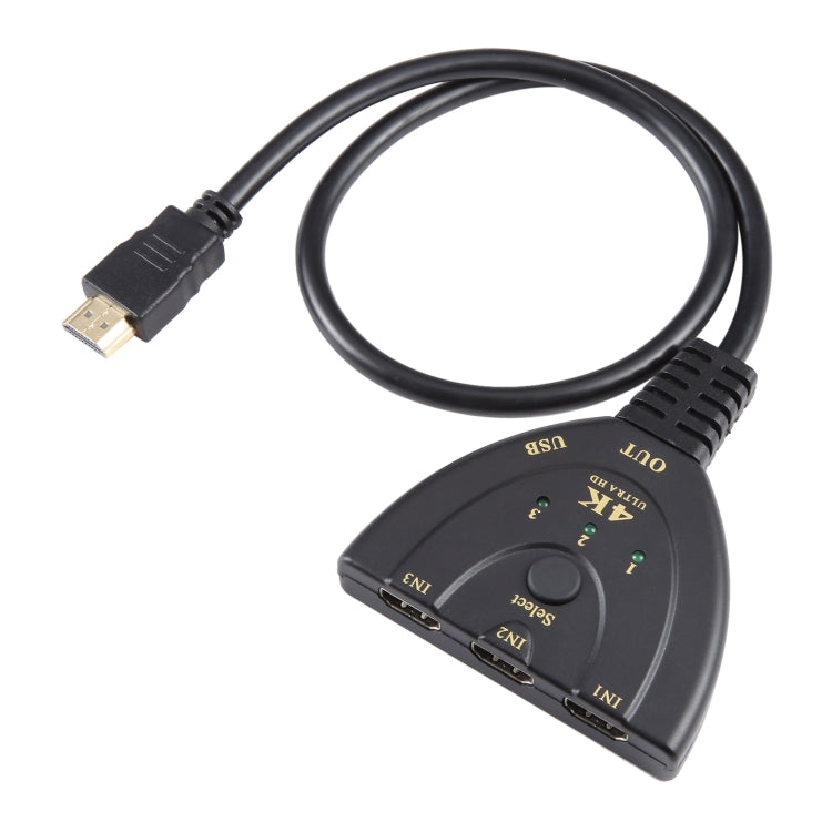 3 x 1 4K 30Hz HDMI Switcher with Pigtail HDMI Cable, Support External Power Supply My Store