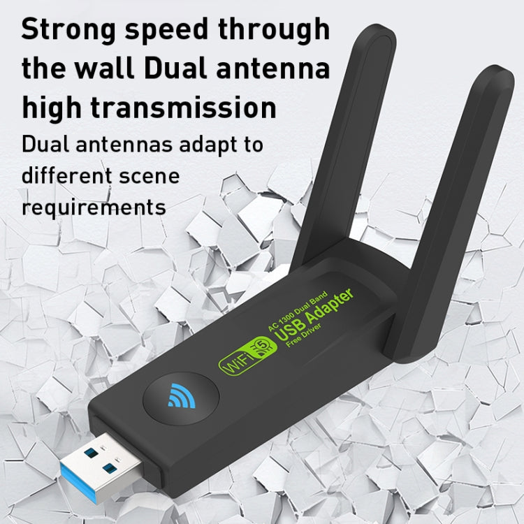 1300Mbps Dual Frequency USB Network Adapter WiFi Transmitter Receiver