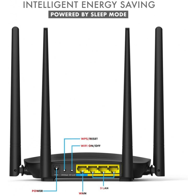 Tenda AC5 1200Mbps 2.4 / 5GHz Dual-Band Router Fast Ethernet Repeater Wireless Router Global version