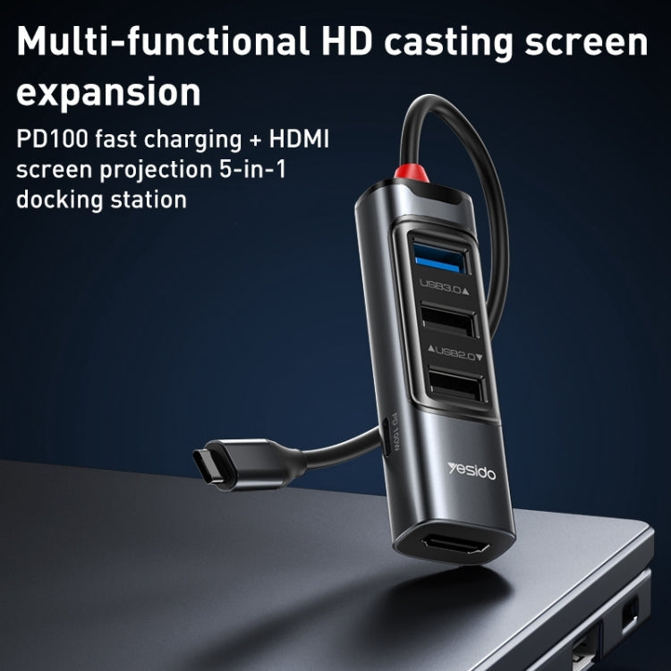 Yesido HB22 5 in 1 USB-C / Type-C Multifunction Docking Station HUB Adapter My Store