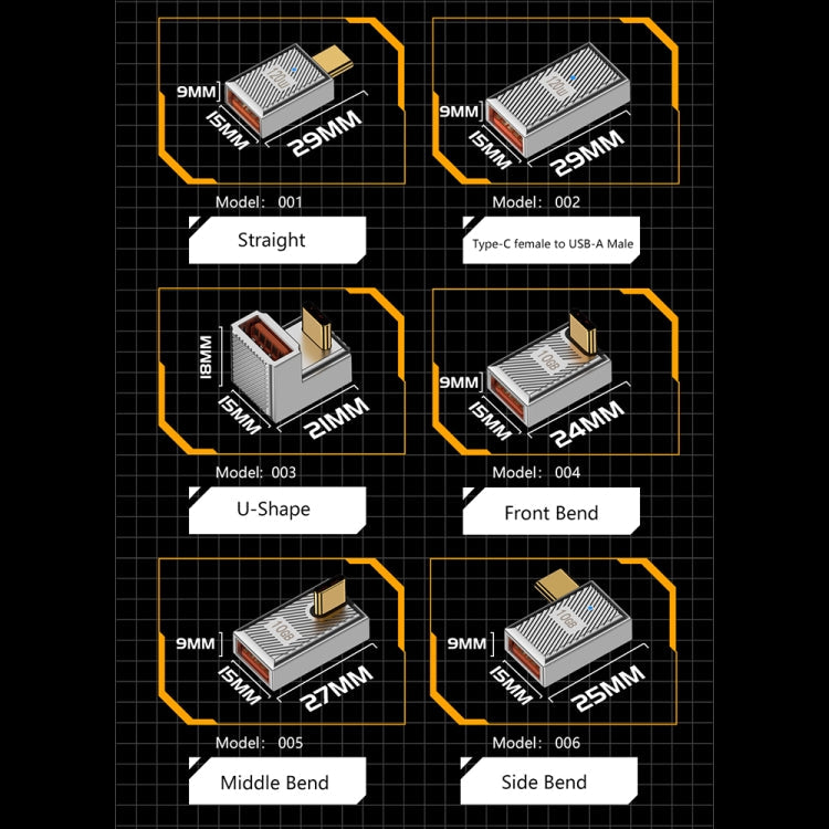 USB-C / Type-C Male to USB Female 10 Gbps Straight Charging Adapter My Store