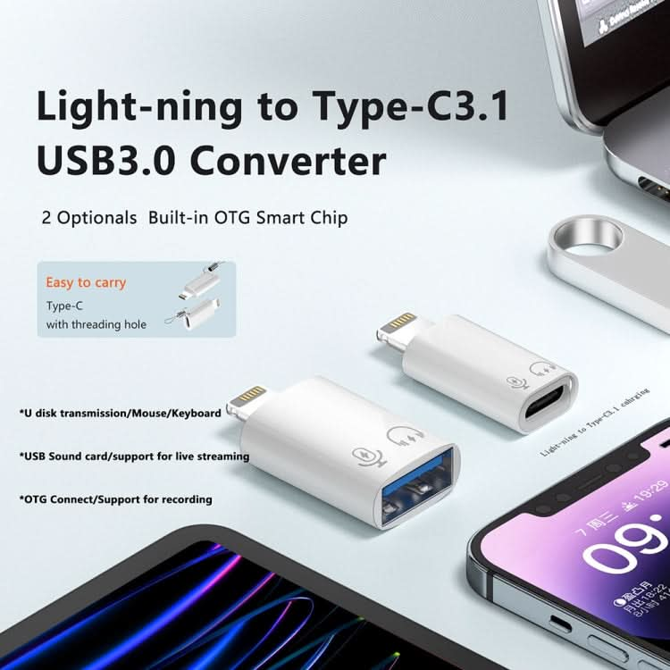 8 Pin to USB-C / Type-C OTG Adapter