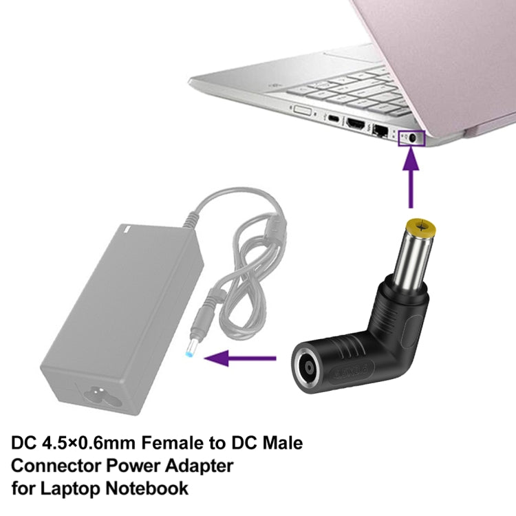 DC 4506 Female to DC 5525 Male Connector Power Adapter for HP Laptop