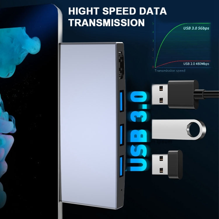 Rocketek SUR758 6 in 1 USB 3.0 / 4K HDMI / SD / TF HUB Adapter