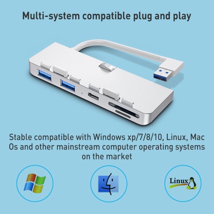 Rocketek HC413 Type-C + USB3.0 x 2 + SD / TF Card Reader HUB Adapter My Store