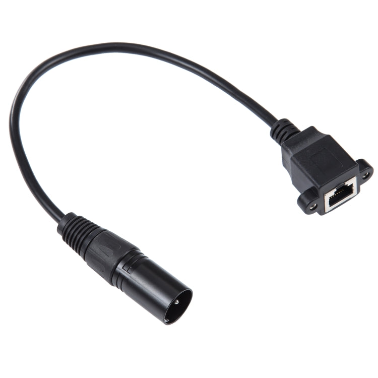 3-pin XLR Male to RJ45 Female Ethernet LAN Network Extension Cable, Cable Length: 30cm-Reluova