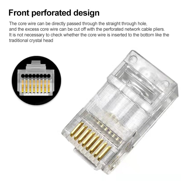 100pcs Cat5e Shielded Pass Through RJ45 Connector Modular Plug