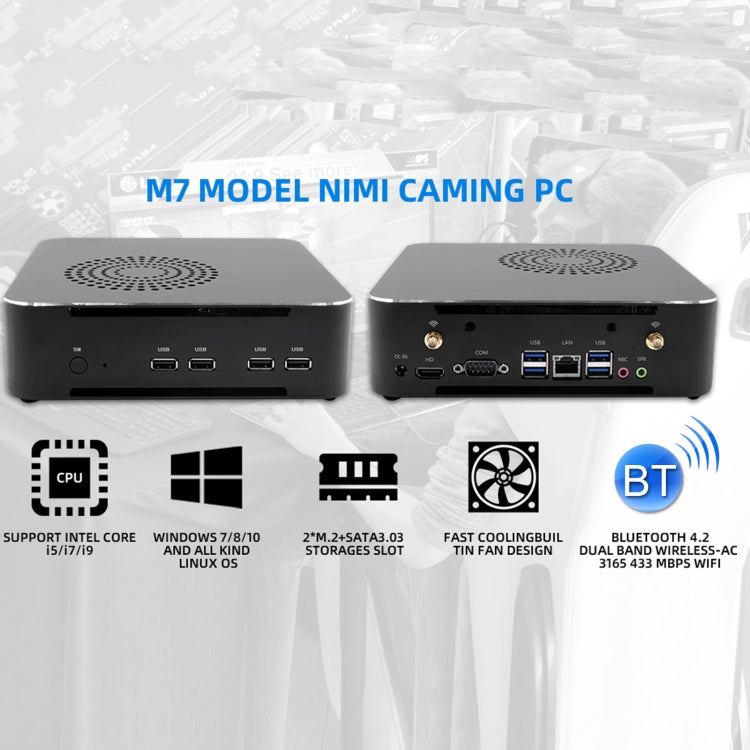 HYSTOU M7 Windows 7/8/10 / Linux System Mini PC, Intel Core G6400 Dual Core 4 Threads up to 4.0GHz, 32GB RAM+1TB SSD, US Plug