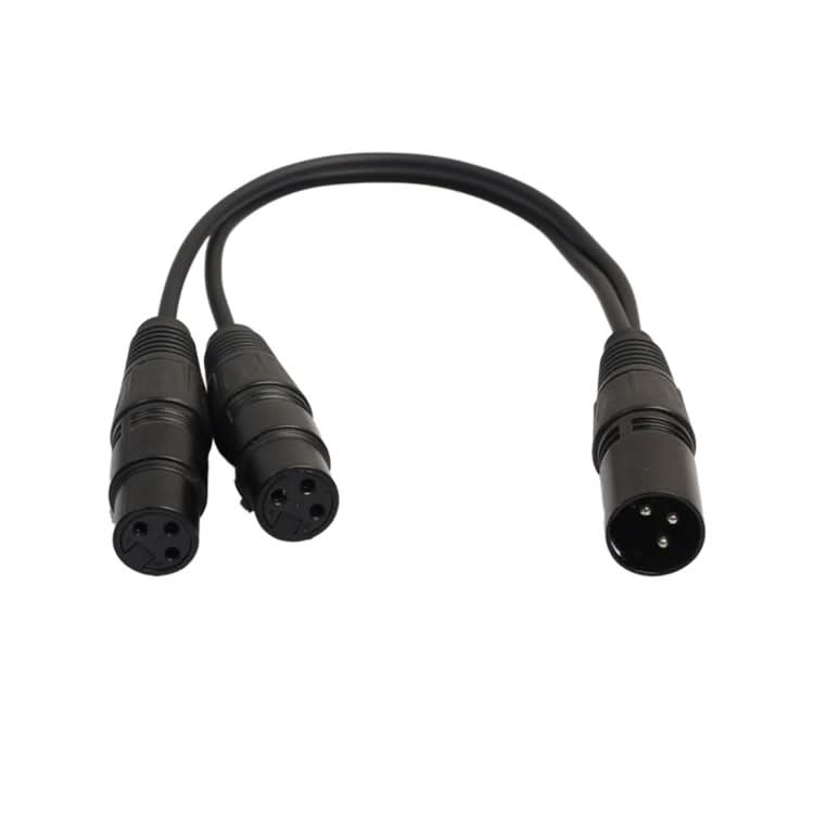 30cm 3 Pin XLR CANNON 1 Male to 2 Female Audio Connector Adapter Cable for Microphone / Audio Equipment-Reluova