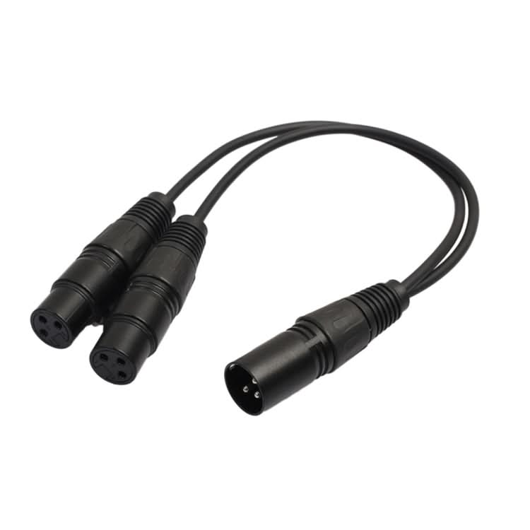 30cm 3 Pin XLR CANNON 1 Male to 2 Female Audio Connector Adapter Cable for Microphone / Audio Equipment-Reluova