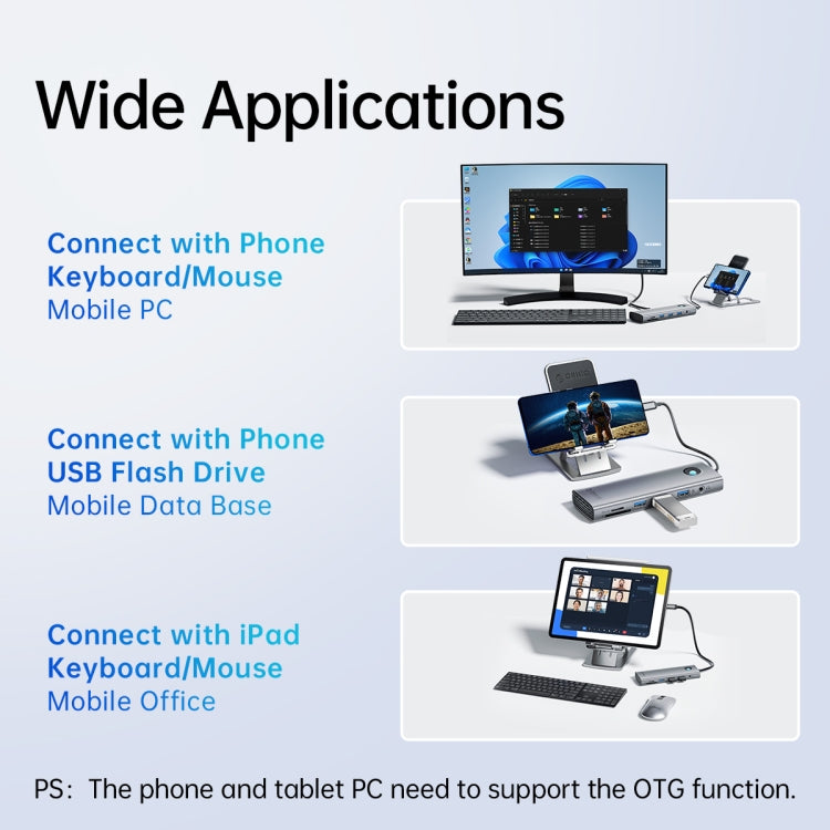 ORICO PW11-8PC Type-C / USB-C 8-in-1 5Gbps Multifunction Docking Station