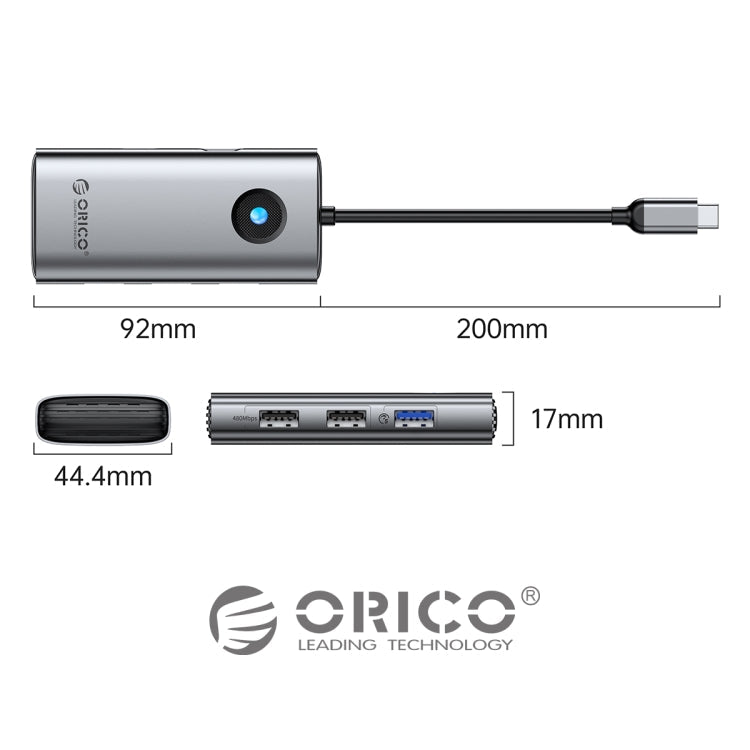 ORICO ORICO-PW11-6PCR R45 Type-C / USB-C 6-in-1 5Gbps Multifunction Docking Station