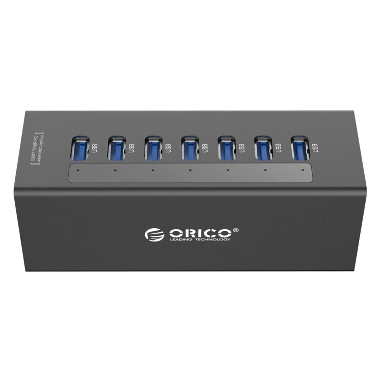 ORICO A3H7 Aluminum High Speed 7 Ports USB 3.0 HUB with 12V/2.5A Power Supply for Laptops