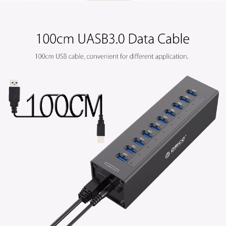 ORICO A3H10 Aluminum High Speed 10 Ports USB 3.0 HUB with Power Adapter for Laptops My Store