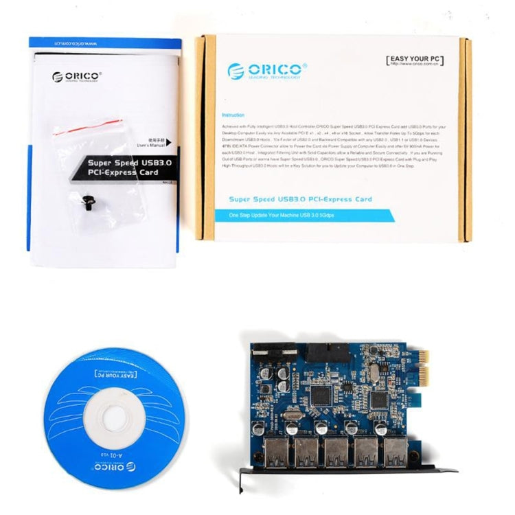 ORICO PVU3-5O2I USB3.0 * 5 + 20Pin Slot * 1 PCI Express Card for Desktop, 5Gbps Superspeed Data Transmission My Store