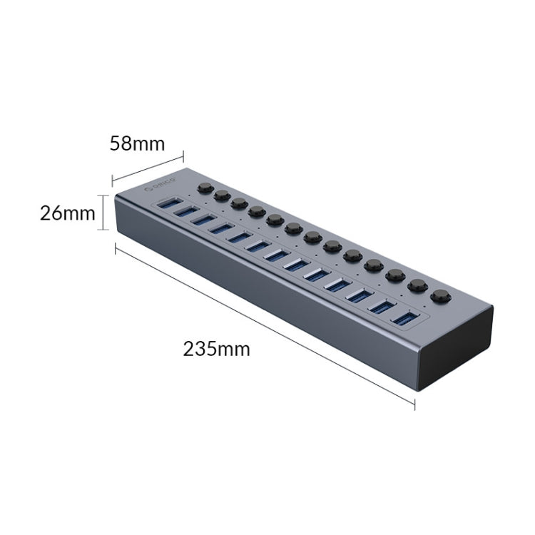 ORICO BT2U3-13AB-GY-BP Multi-Ports Individual Switches HUB, UK Plug