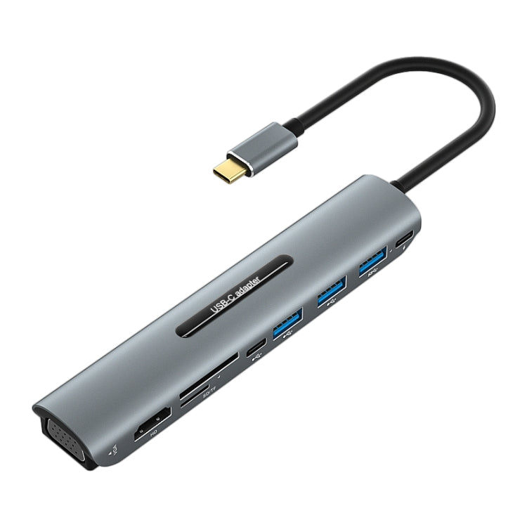 V216 9 in 1 USB-C / Type-C to PD + 3 x USB 3.0 + USB-C / Type-C + SD + TF + HDMI + VGA HUB Adapter My Store