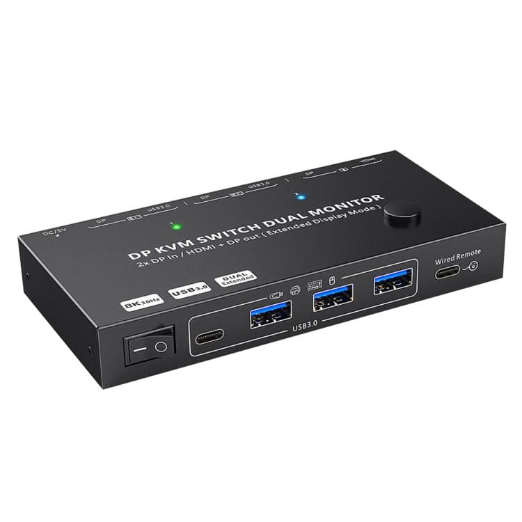 KC-KVM212DH 4K 60HZ USB3.0 DP Dual Display KVM Switcher with MST Dual Screen Extension Replication My Store