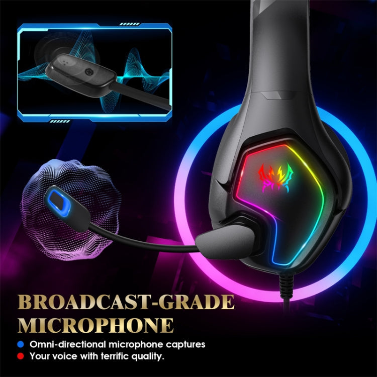 KOTION EACH G3000 3.5mm & USB Plug Stereo RGB Light Gaming Headset with Omni-directional Mic, Cable Length: 1.9m My Store