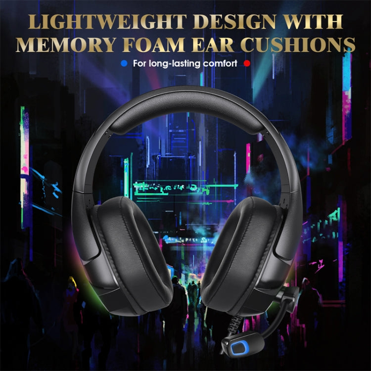 KOTION EACH G3000 3.5mm & USB Plug Stereo RGB Light Gaming Headset with Omni-directional Mic, Cable Length: 1.9m My Store