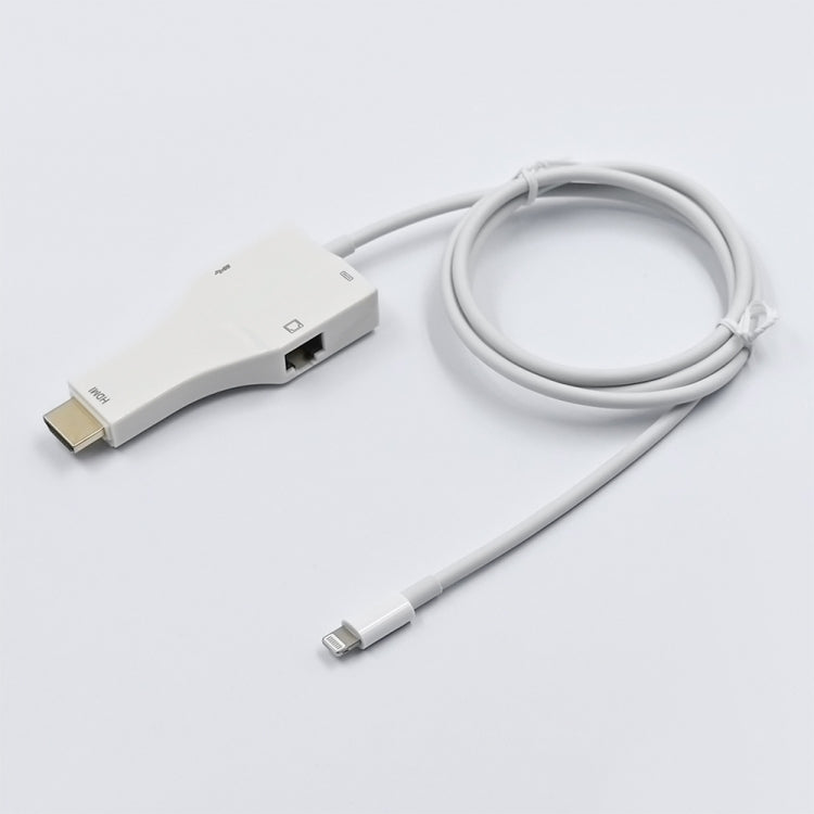 NK-1079 8 Pin to HDMI Male + USB Female + RJ45 Female Adapter Cable, Length：1m My Store