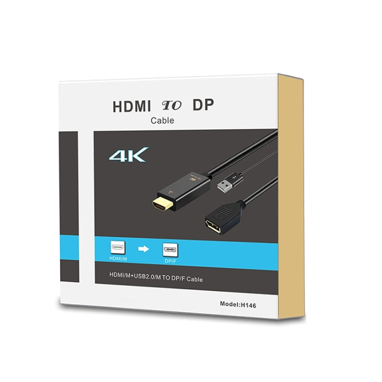 H146 HDMI Male + USB 2.0 Male to DisplayPort Female Adapter Cable, Length：25cm My Store