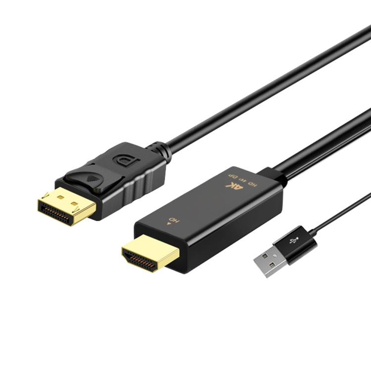 H147 HDMI Male + USB 2.0 Male to DisplayPort Male Adapter Cable, Length：1.8m