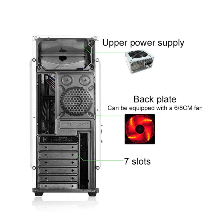 1728 USB 3.0 Main Chassis 440x180x480mm Micro-ATX / ATX PC PC Desktop Game Computer Case