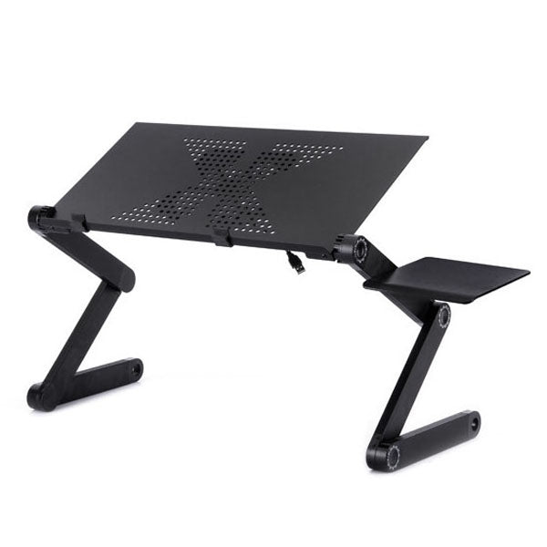 Portable 360 Degree Adjustable Foldable Aluminium Alloy Desk Stand with Cool Fans & Mouse Pad for Laptop / Notebook My Store