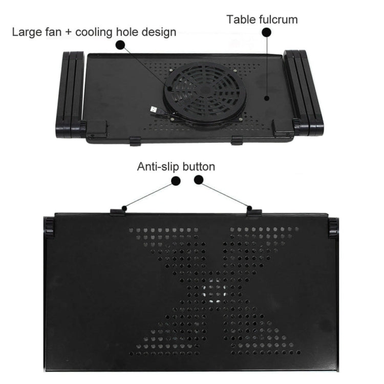 Portable 360 Degree Adjustable Foldable Aluminium Alloy Desk Stand with Cool Fans & Mouse Pad for Laptop / Notebook My Store