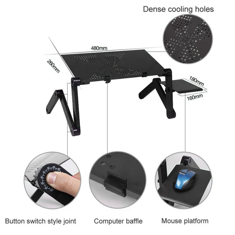 Portable 360 Degree Adjustable Foldable Aluminium Alloy Desk Stand with Cool Fans & Mouse Pad for Laptop / Notebook My Store