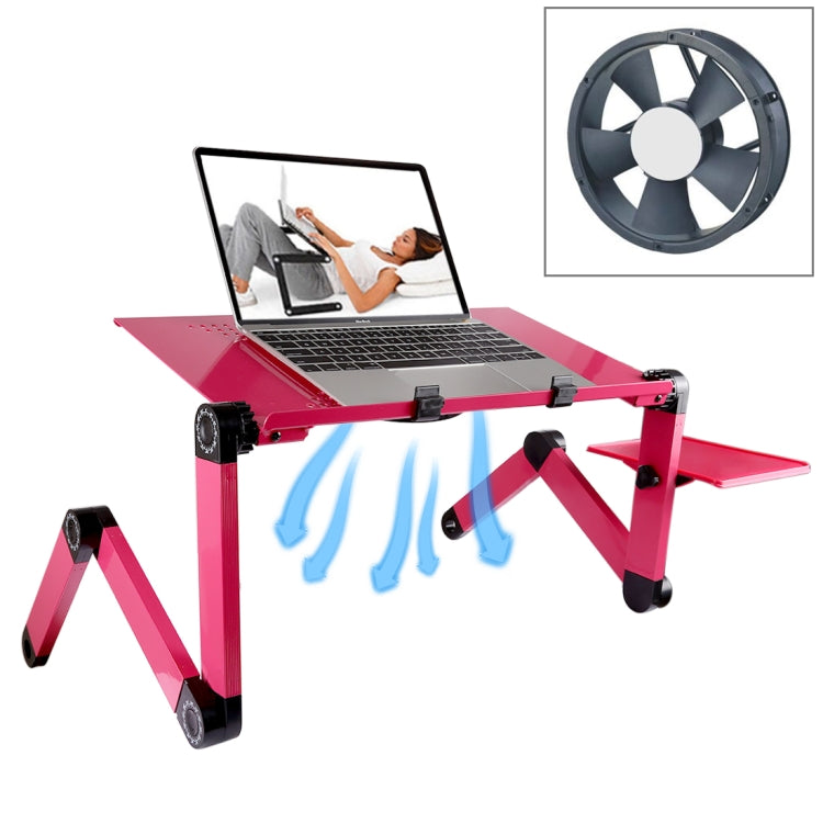 Portable 360 Degree Adjustable Foldable Aluminium Alloy Desk Stand with Cool Fans & Mouse Pad for Laptop / Notebook My Store