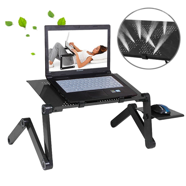 Portable 360 Degree Adjustable Foldable Aluminium Alloy Desk Stand with Mouse Pad for Laptop / Notebook, without CPU Fans My Store