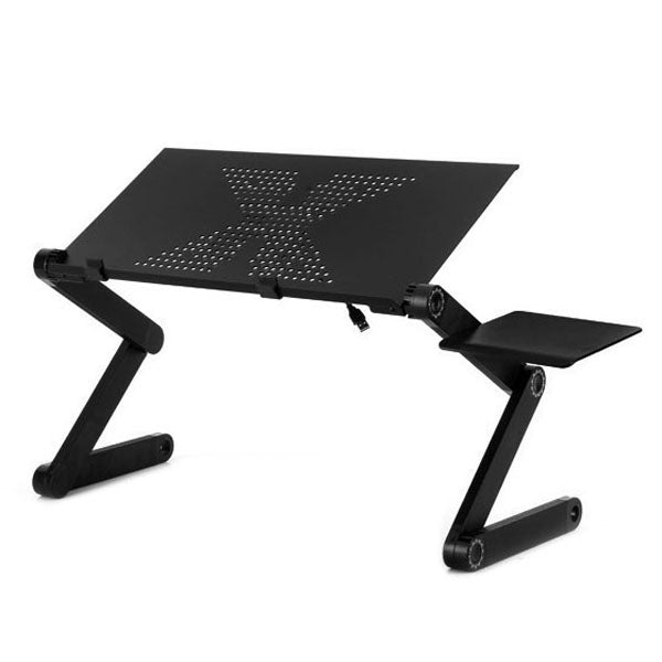 Portable 360 Degree Adjustable Foldable Aluminium Alloy Desk Stand with Mouse Pad for Laptop / Notebook, without CPU Fans My Store