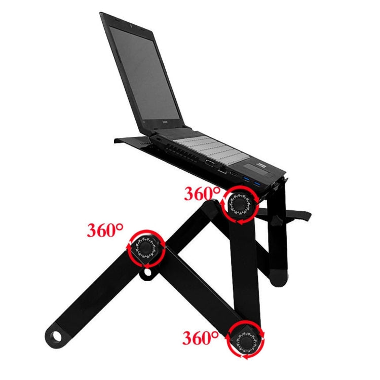 Portable 360 Degree Adjustable Foldable Aluminium Alloy Desk Stand with Mouse Pad for Laptop / Notebook, without CPU Fans My Store