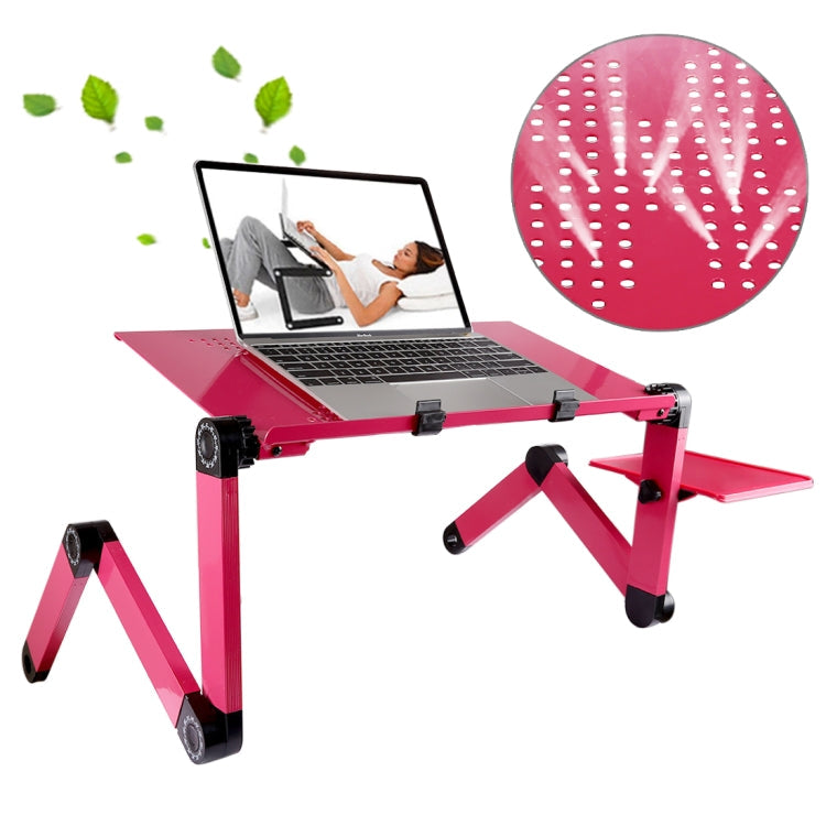 Portable 360 Degree Adjustable Foldable Aluminium Alloy Desk Stand with Mouse Pad for Laptop / Notebook, without CPU Fans