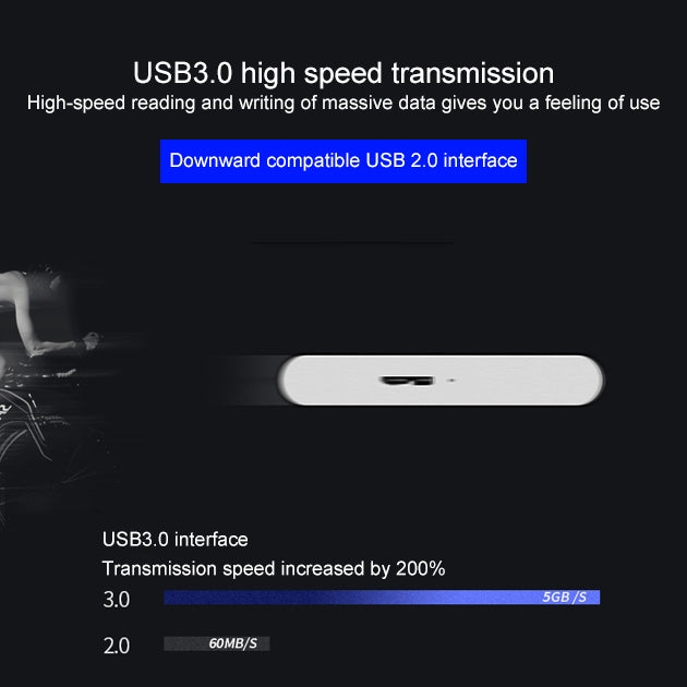 WEIRD 1TB 2.5 inch USB 3.0 High-speed Transmission Metal Shell Ultra-thin Light Mobile Hard Disk Drive My Store