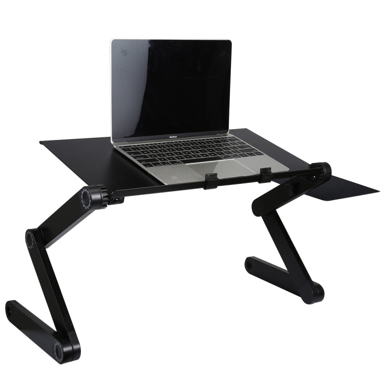 Portable 360 Degree Adjustable Foldable Aluminium Alloy Desk Stand with Double CPU Fans & Mouse Pad for Laptop / Notebook, Desk Size: 480mm x 260mm My Store