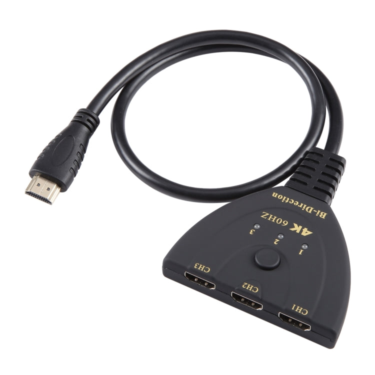 3 x 1 4K 60Hz HDMI Bi-Direction Switcher with Pigtail HDMI Cable My Store