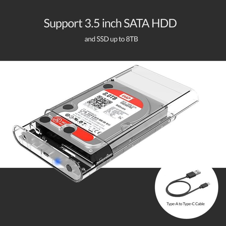 ORICO 3139C3 3.5 inch SATA HDD USB 3.1 Type-C External Hard Drive Enclosure Storage Case