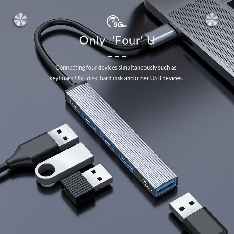 ORICO-AH-13-GY-BP USB 3.0 x 1 + USB 2.0 x 3 to USB-C / Type-C HUB Adapter My Store