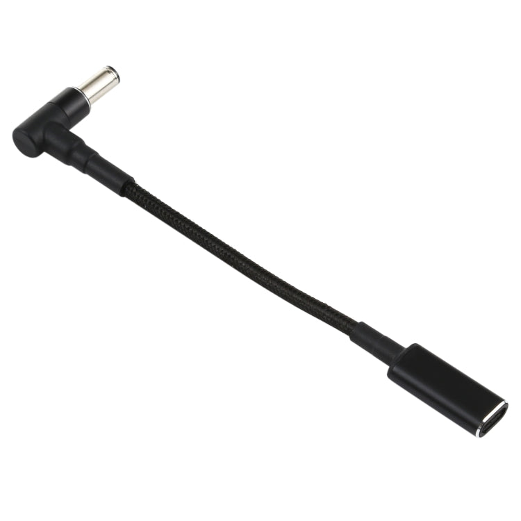 PD 100W 18.5-20V 6.0 x 0.6mm Elbow to USB-C / Type-C Adapter Nylon Braid Cable