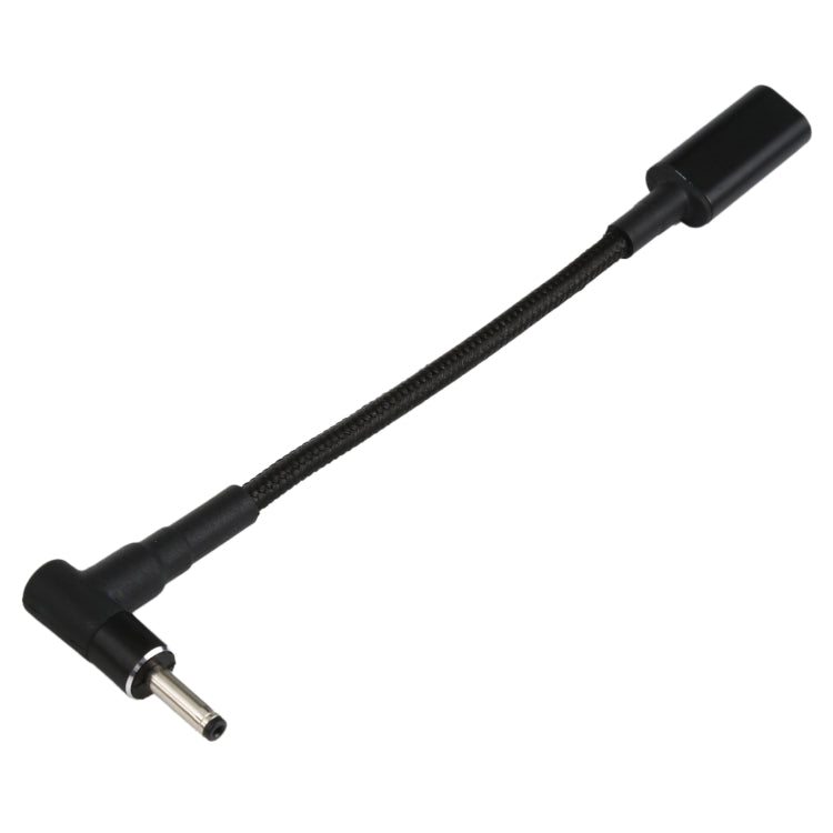 PD 100W 18.5-20V 3.0 x 1.0mm Elbow to USB-C / Type-C Adapter Nylon Braid Cable