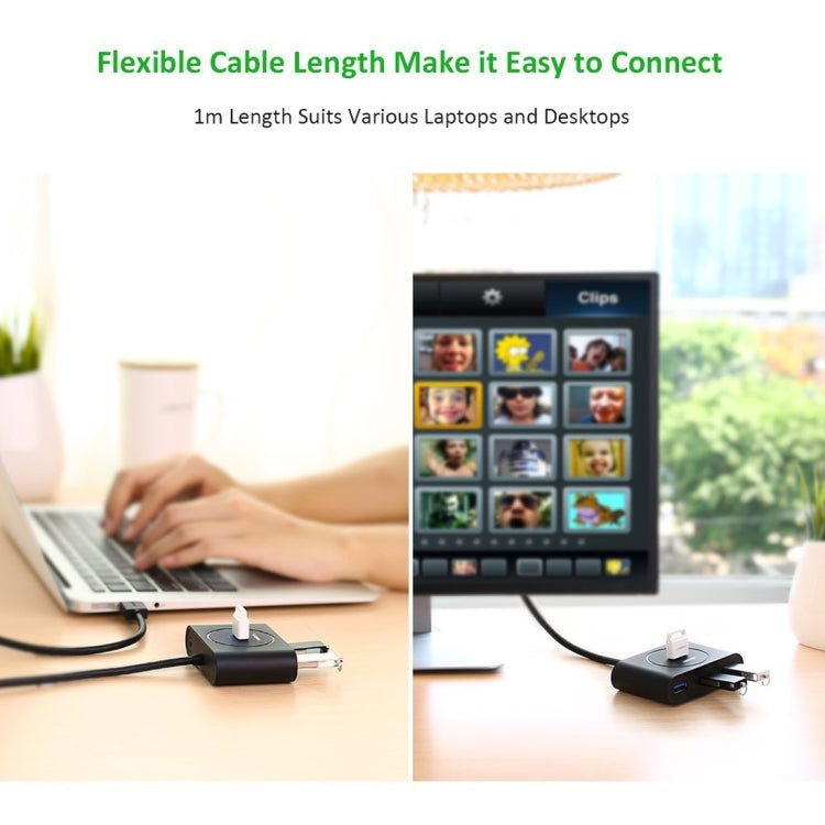 UGREEN Portable Super Speed 4 Ports USB 3.0 HUB Cable Adapter, Not Support OTG, Cable Length: 1m